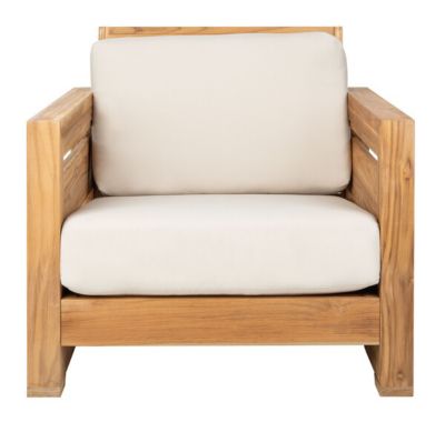 Safavieh Molokai Teak Patio Chair, Natural, Beige