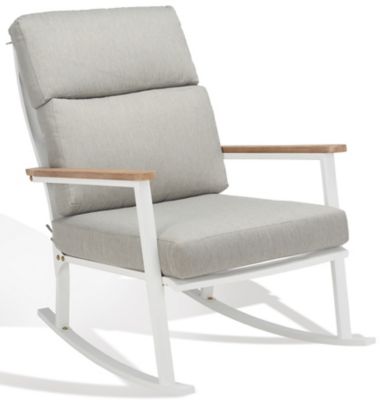 Safavieh Brutus Rocking Chair, White/Light Grey