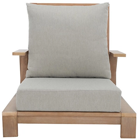 Safavieh Lanai Wood Patio Chair, Brown, Light Grey