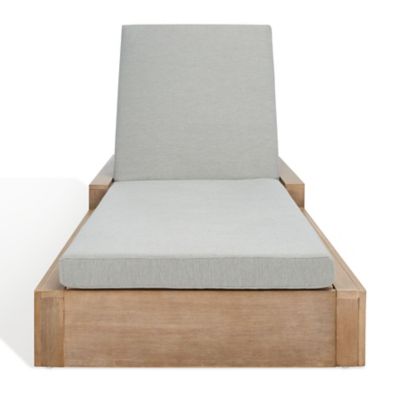 Safavieh Lanai Wood Chaise Lounge Chair, Brown and Light Grey, CPT1039A