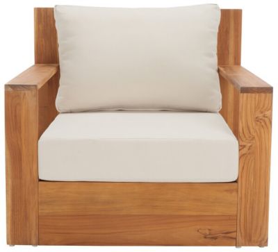 Safavieh Kauai Brazil Teak Patio Chair, Natural, Beige