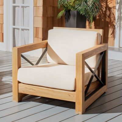 Image showing  Andros Teak Patio Chair, Natural, Beige