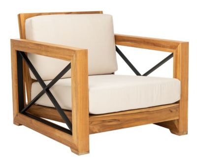 Image showing  Andros Teak Patio Chair, Natural, Beige