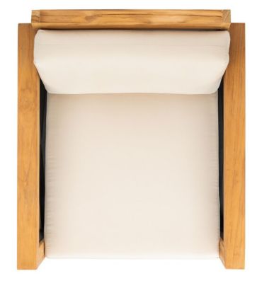 Image showing 5 th Safavieh Andros Teak Patio Chair, Natural, Beige