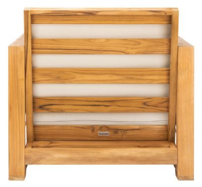 Image showing 8 th Safavieh Andros Teak Patio Chair, Natural, Beige