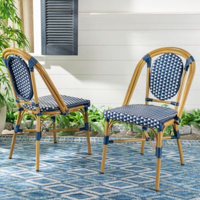 Image showing  Lenda French Bistro Chair, Navy, White
