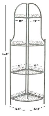 Image showing  Abarrane 4 Tier Corner Shelf, PAT5013D