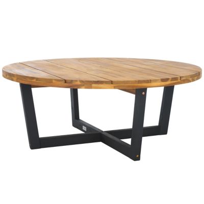 Image showing  Leo Round Coffee Table 4 Legs, Natural and Black, PAT7320B