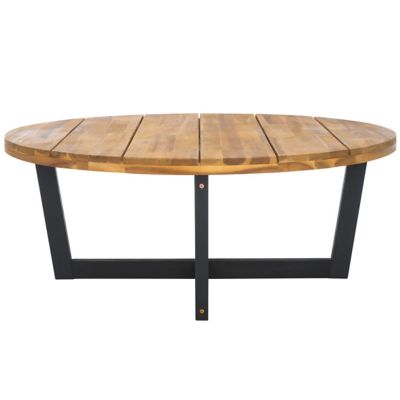 Image showing  Leo Round Coffee Table 4 Legs, Natural and Black, PAT7320B