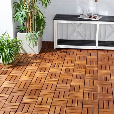 Image showing 1 th Safavieh Hanoi Wooden Floor Tile, Natural, PAT7900A