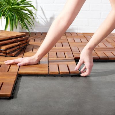 Image showing 2 th Safavieh Hanoi Wooden Floor Tile, Natural, PAT7900A