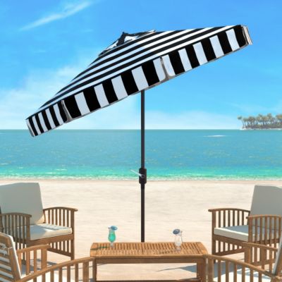 Image showing 1 th Safavieh 9 ft. Elsa Fashion Line Umbrella, Black/White