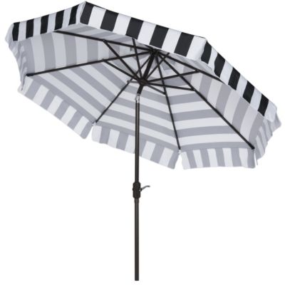 Image showing 3 th Safavieh 9 ft. Elsa Fashion Line Umbrella, Black/White