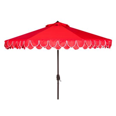 Safavieh 9 ft. Elegant Valance Umbrella, Red/White