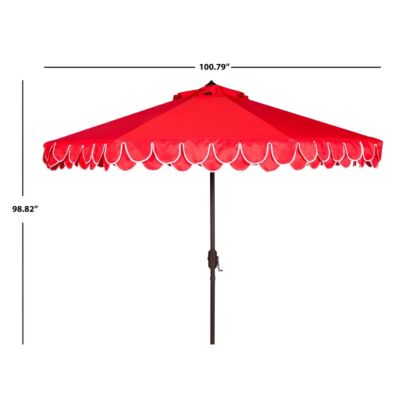 Image showing  9 ft. Elegant Valance Umbrella, Red/White