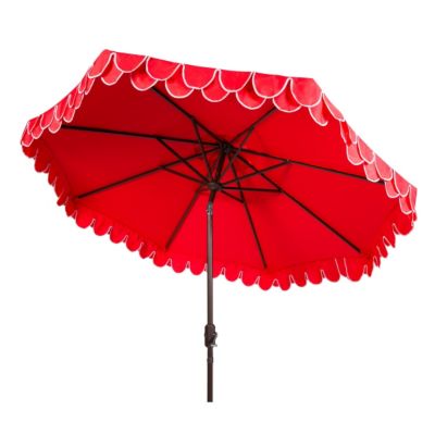 Image showing  9 ft. Elegant Valance Umbrella, Red/White