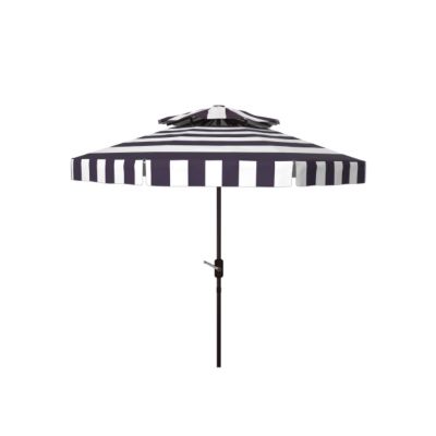 Safavieh 9 ft. Elsa Fashion Double Top Umbrella, Navy/White