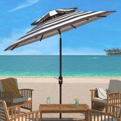Image showing  9 ft. Iris Fashion Double Top Umbrella, Gray/White