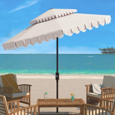 Image showing  9 ft. Elegant Double Top Umbrella, Beige/White