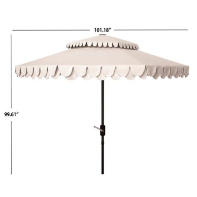 Image showing  9 ft. Elegant Double Top Umbrella, Beige/White