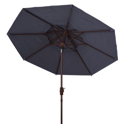 Image showing  Athens 9 ft. Double Top Umbrella, Navy, White, PAT8207A