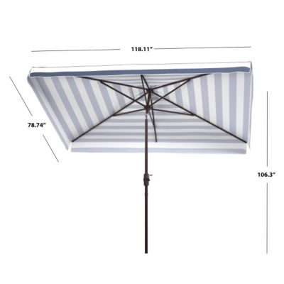 Image showing  6.5 ft. x 10 ft. Elsa Rectangular Umbrella, Navy/White