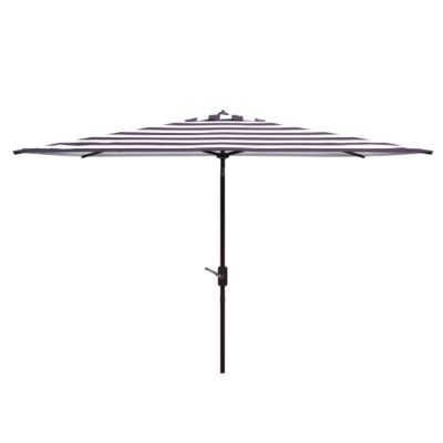 Safavieh 6.5 ft. x 10 ft. Iris Rectangular Umbrella, Black/White