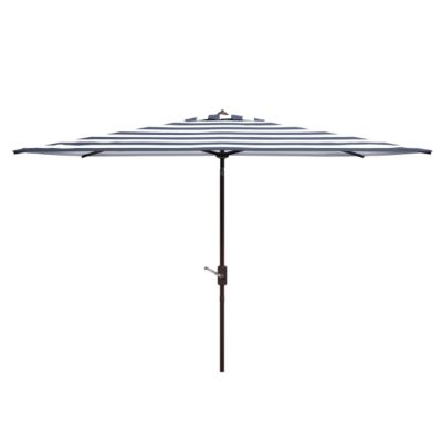 Safavieh 6.5 ft. x 10 ft. Iris Rectangular Umbrella, Navy/White