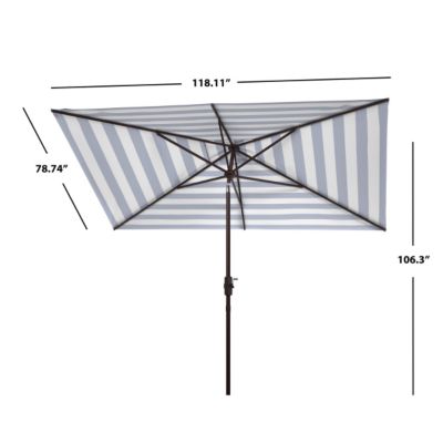 Image showing  6.5 ft. x 10 ft. Iris Rectangular Umbrella, Navy/White