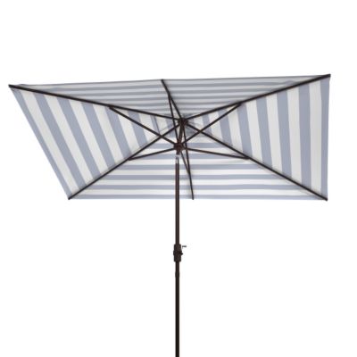 Image showing  6.5 ft. x 10 ft. Iris Rectangular Umbrella, Navy/White