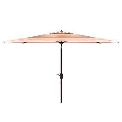 Safavieh 6.5 ft. x 10 ft. Iris Rectangular Umbrella, Orange/White