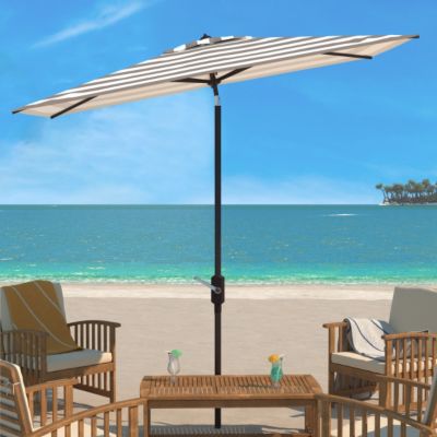 Image showing  6.5 ft. x 10 ft. Iris Rectangular Umbrella, Gray/White