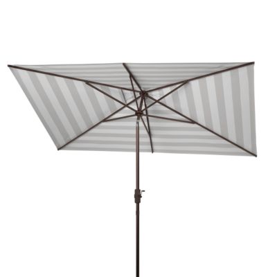 Image showing  6.5 ft. x 10 ft. Iris Rectangular Umbrella, Gray/White