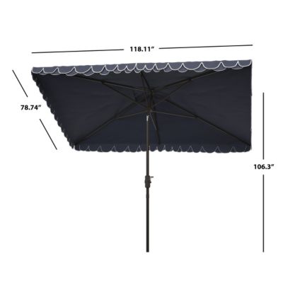 Image showing  6.5 ft. x 10 ft. Elegant Rectangular Umbrella, Navy/White