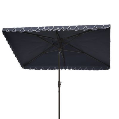 Image showing  6.5 ft. x 10 ft. Elegant Rectangular Umbrella, Navy/White
