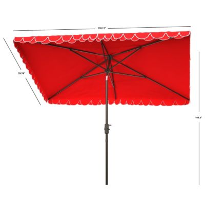 Image showing  6.5 ft. x 10 ft. Elegant Rectangular Umbrella, Red