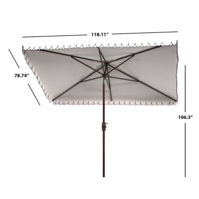 Image showing  6.5 ft. x 10 ft. Elegant Rectangular Umbrella, White/Black
