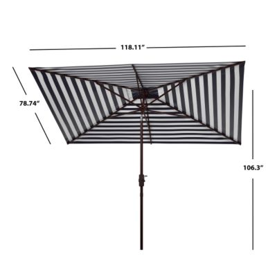 Image showing  Athens 6.5 x 10 Rectangular Umbrella, Navy, White, PAT8307A