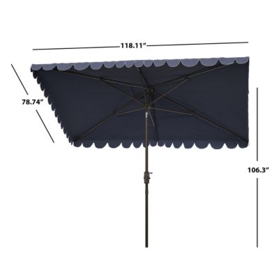 Image showing  6.5 x 10ft. Venice Rectangular Umbrella, Navy/White