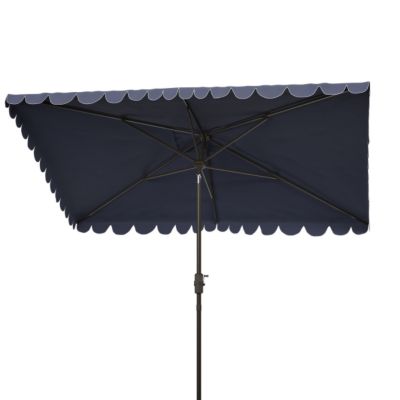Image showing  6.5 x 10ft. Venice Rectangular Umbrella, Navy/White