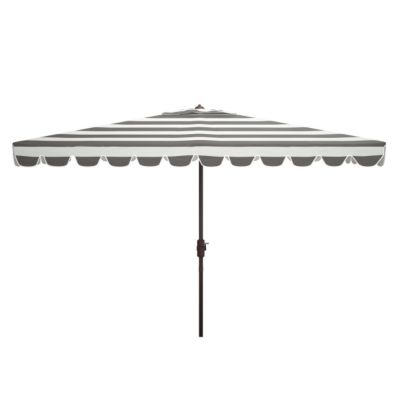Safavieh 6.5 ft. x 10 ft. Vienna Rectangular Umbrella, Gray/White