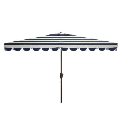 Safavieh 6.5 ft. x 10 ft. Vienna Rectangular Umbrella, Navy/White