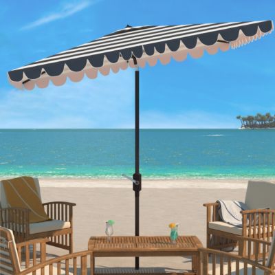 Image showing  6.5 ft. x 10 ft. Vienna Rectangular Umbrella, Navy/White