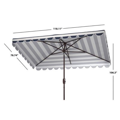 Image showing  6.5 ft. x 10 ft. Vienna Rectangular Umbrella, Navy/White