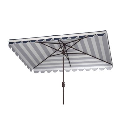 Image showing  6.5 ft. x 10 ft. Vienna Rectangular Umbrella, Navy/White