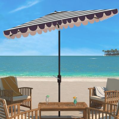 Image showing  6.5 x 10ft. Vienna Rectangular Umbrella, Black/White