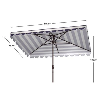 Image showing  6.5 x 10ft. Vienna Rectangular Umbrella, Black/White