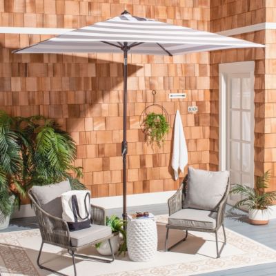 Image showing  7.5 ft. Iris Square Umbrella, Gray/White