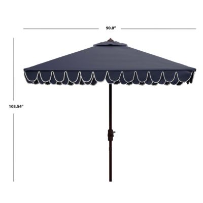 Image showing  7.5 ft. Elegant Square Umbrella, Navy/White