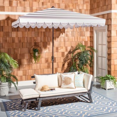 Image showing  7.5 ft. Vienna Square Umbrella, Gray/White